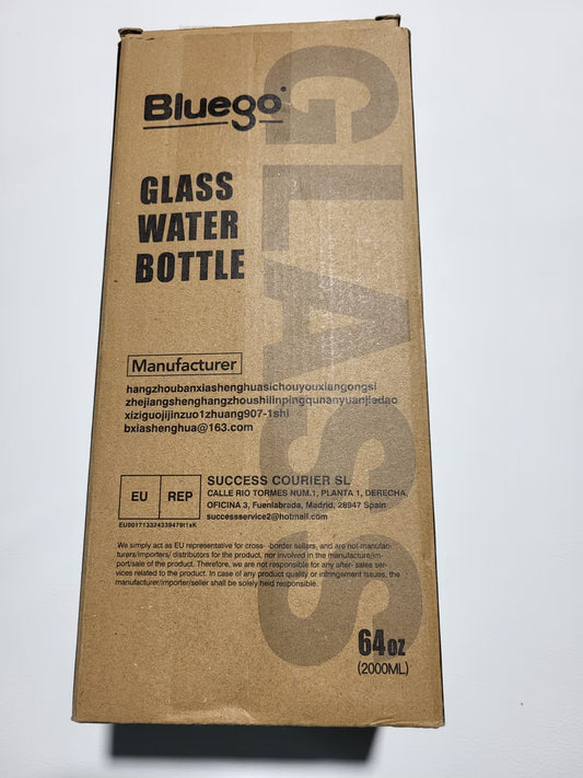 2000 ml vannflaske i borosilikatglass